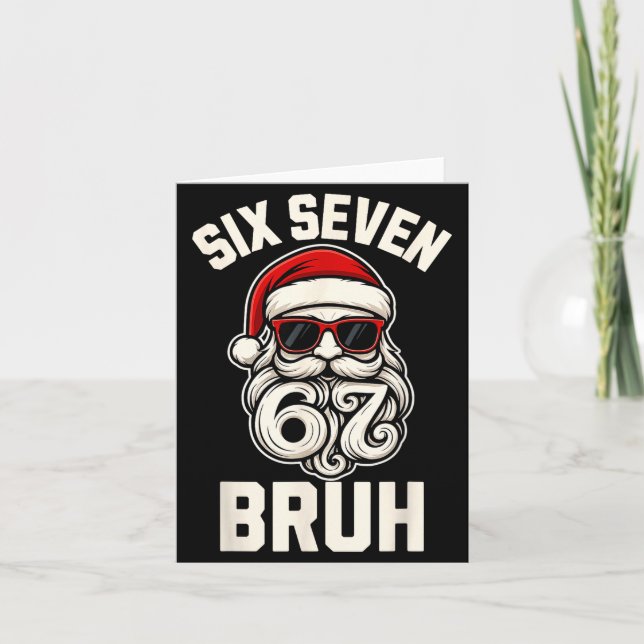 Bruh 6 7 Christmas 67 Santa Six Seven Christmas Bo Card (Front)