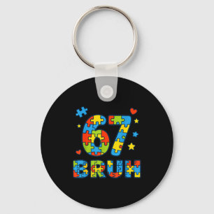 Bruh 6 7 Funny Six Seven Autism Awareness Kids Tea Key Ring