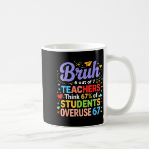 Bruh 6 Out Of 7 Teachers Think 67% Of Students Ove Coffee Mug