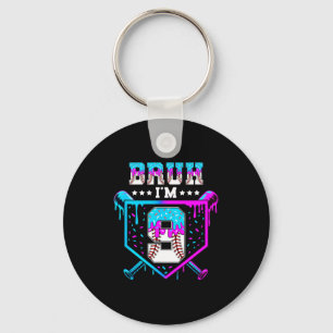 Bruh 9th Birthday Boy Baseball Ice Cream Drip 9 Ye Key Ring
