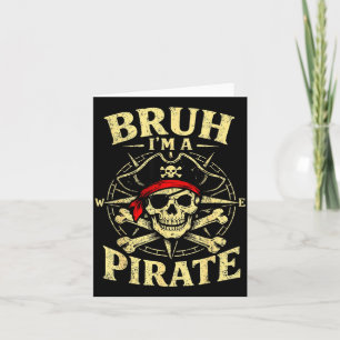Bruh a pirate skull compass crossbones vintage sea card