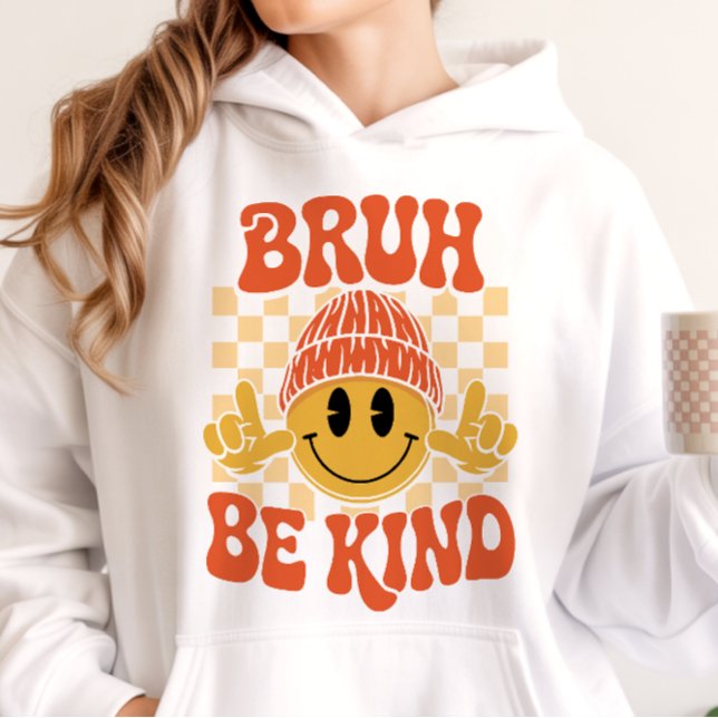 Bruh Be Kind Happy Face Beanie Orange Hoodie (Creator Uploaded)