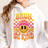 Bruh Be Kind Happy Face Beanie Sunset Gradient