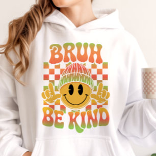 Bruh Be Kind Happy Face Beanie Tropical Gradient Hoodie