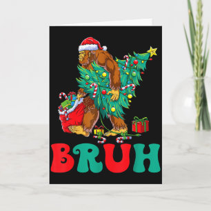 Bruh Bigfoot Christmas Funny Christmas Tree Xmas S Card