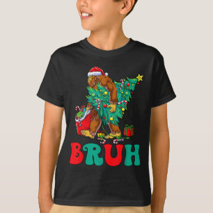 Bruh Bigfoot Christmas Funny Christmas Tree Xmas S T-Shirt