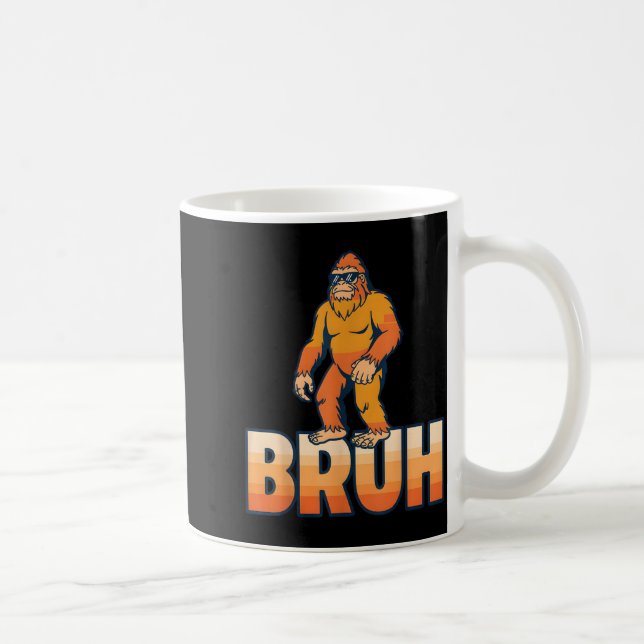 Bruh Bigfoot Funny Sasquatch Retro Coffee Mug (Right)