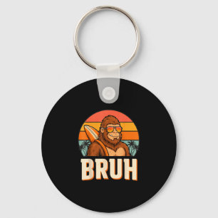 Bruh bigfoot meme graphic boys men funny sasquatch key ring