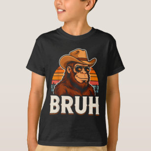 Bruh bigfoot meme graphic boys men funny sasquatch T-Shirt