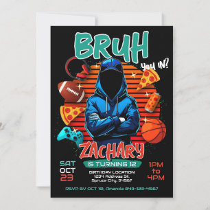 Bruh Birthday Gaming Invitation 