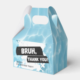 Bruh Boy Summer Pool Party Birthday Favor Box