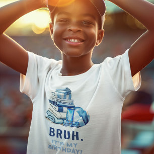 BRUH Boys Pool Party Personalised Birthday T-Shirt