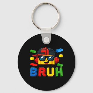 Bruh Building Blocks Birthday for Boys Kids Key Ring