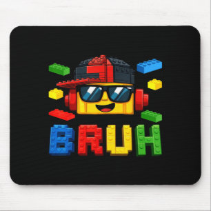 Bruh Building Blocks Birthday for Boys Kids Mouse Pad