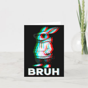 Bruh Bunny Face Sungles Cap Easter Day For Boys Me Card