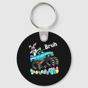 Bruh Bunny Happy Easter Monster Truck Lovers Kids  Key Ring