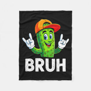 Bruh Cactus Funny Cinco De Mayo Dab Cactus Mens Bo Fleece Blanket
