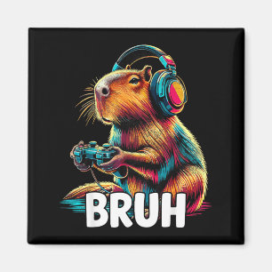 Bruh Capybaras Funny Video Games Capybara  Magnet