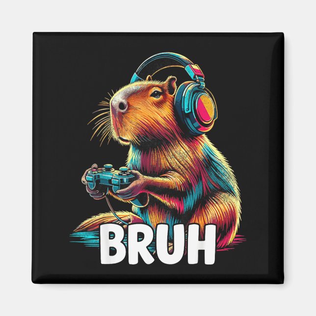 Bruh Capybaras Funny Video Games Capybara  Magnet (Front)