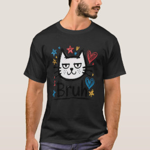 Bruh Cat Meme Doodle Funny Sarcastic Graphic Men W T-Shirt