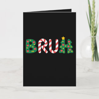 Bruh Christmas Candy Cane Tree Ornament Letters Card