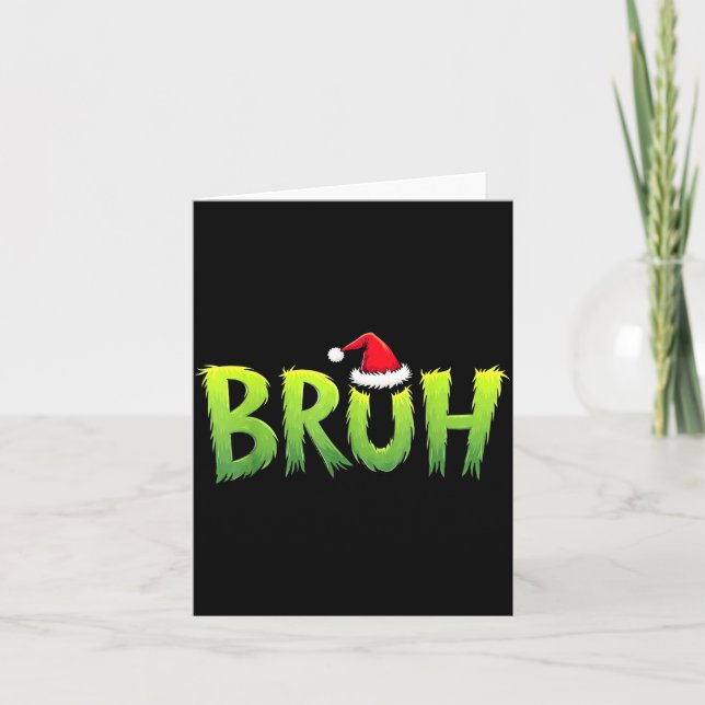 Bruh Christmas Kids Teens Boys Funny Christmas Hum Card (Front)