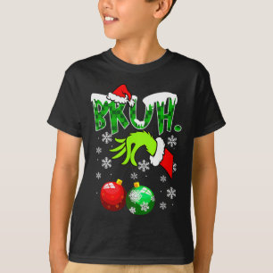 Bruh Christmas Kids Xmas Teens Boys Funny Christma T-Shirt