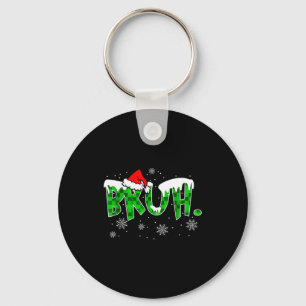 Bruh Christmas Red Plaid Funny Family Teens Boys K Key Ring