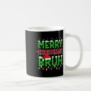 Bruh Christmas Red Plaid Teens Boys Kids Xmas Paja Coffee Mug