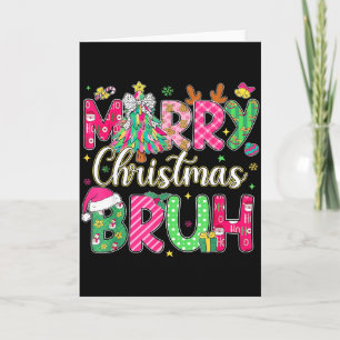 Bruh Christmas Shirt Kids Xmas Men Teen Boys Funny Card