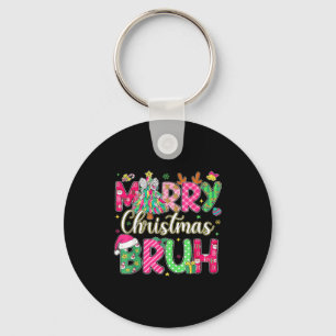 Bruh Christmas Shirt Kids Xmas Men Teen Boys Funny Key Ring