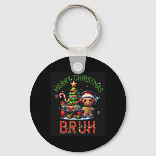 Bruh Christmas Video Game Gamer Merry Christmas Bo Key Ring
