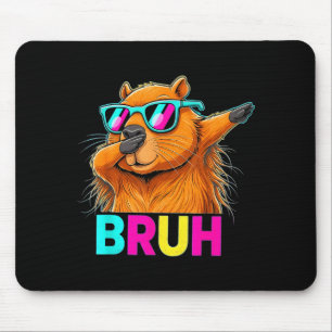Bruh Dab Beaver Retro Sungles Dabbing Groundhog Fu Mouse Pad