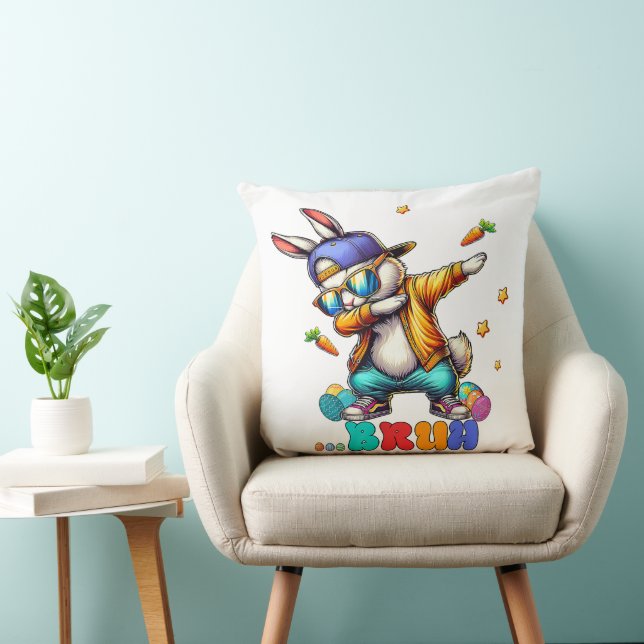 Bruh Dab Bunny Easter Funny Cushion (Chair)