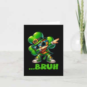 Bruh Dab Leprechaun Funny Kids Boys Mens St Patric Card