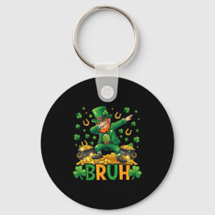 Bruh dab leprechaun funny kids boys mens st patric key ring