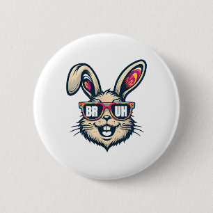 Bruh Dabbing Bunny Easter Funny Mens Kids Boys Eas 6 Cm Round Badge