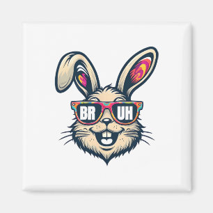 Bruh Dabbing Bunny Easter Funny Mens Kids Boys Eas Magnet