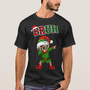 Bruh Dabbing Elf Funny Kids Years Pajamas Christma T-Shirt
