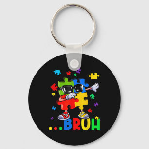 Bruh Dabbing Puzzle Autism Awareness Teens Boys Ki Key Ring