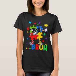 Bruh Dabbing Puzzle Autism Awareness Teens Boys Ki T-Shirt