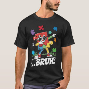 Bruh Dabbing Puzzle Dancing Funny Autism Awareness T-Shirt