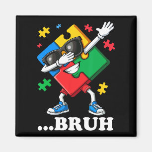 Bruh Dabbing Puzzle Funny Kids Boys Mens Autism  Magnet