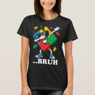 Bruh Dabbing Puzzle Funny Kids Boys Mens Autism T-Shirt