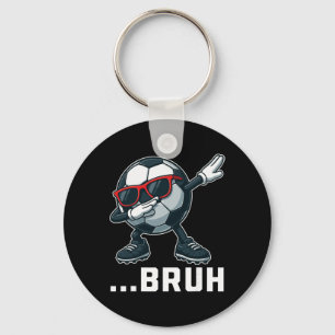 Bruh Dabbing Soccer Ball Funny Boys Men Women Spor Key Ring