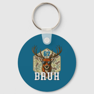 Bruh Deer 67 Funny Deer Hunting Camo Hat Youth Tee Key Ring