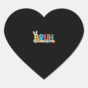 Bruh Easter Bunny Cute Meme For Kids _10 Heart Sticker