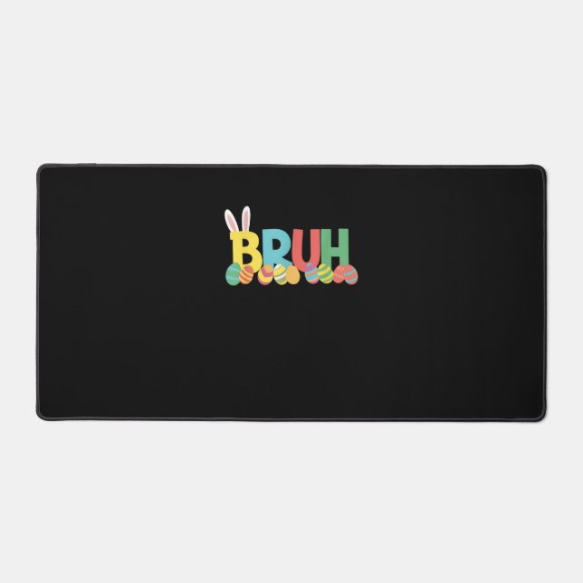 Bruh Easter Bunny Cute Meme For Kids _11 Desk Mat (Front)