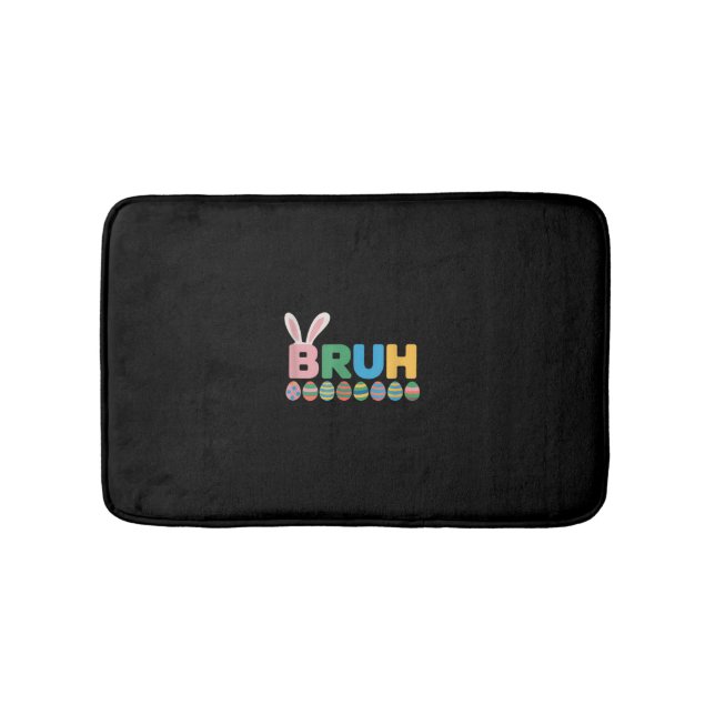 Bruh Easter Bunny Cute Meme For Kids _12 Bath Mat (Front)