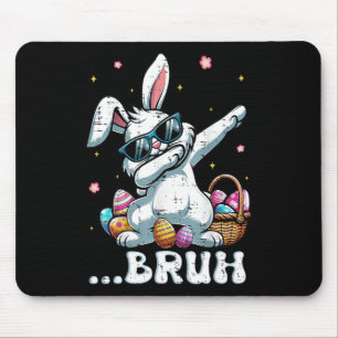 Bruh Easter Dabbing Bunny Rabbit Dance Kids Boys M Mouse Pad